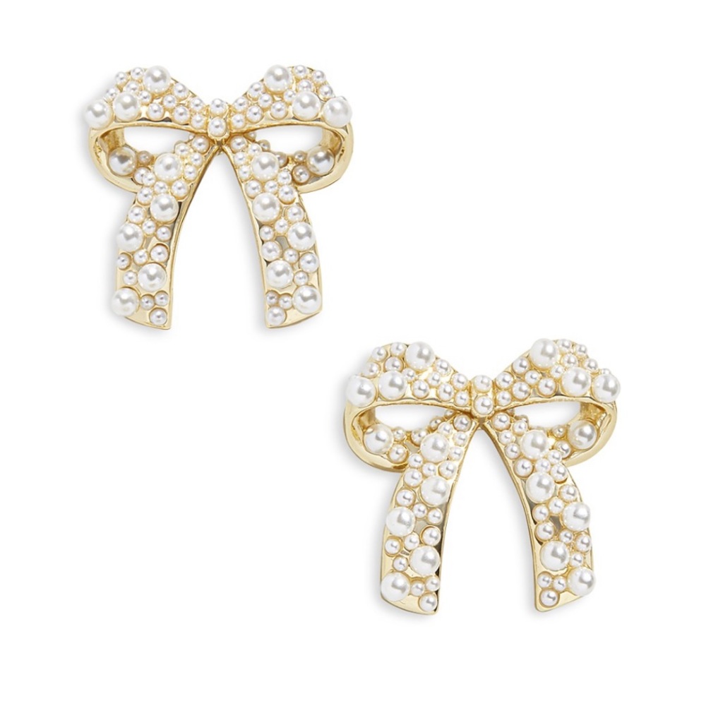 BAUBLEBAR Clio Imitation Pearl Bow Stud $44.00
Earrings in Gold Tone NWOT